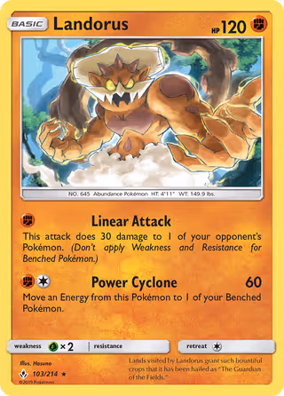 Landorus 103/214 Pokemon card
