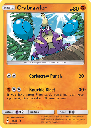 Crabrawler 104/214 Pokemon card