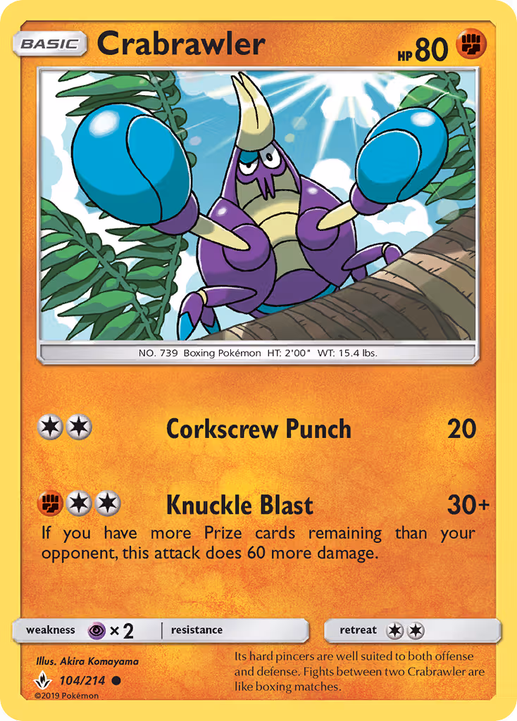 Crabrawler 104/214 Pokemon card