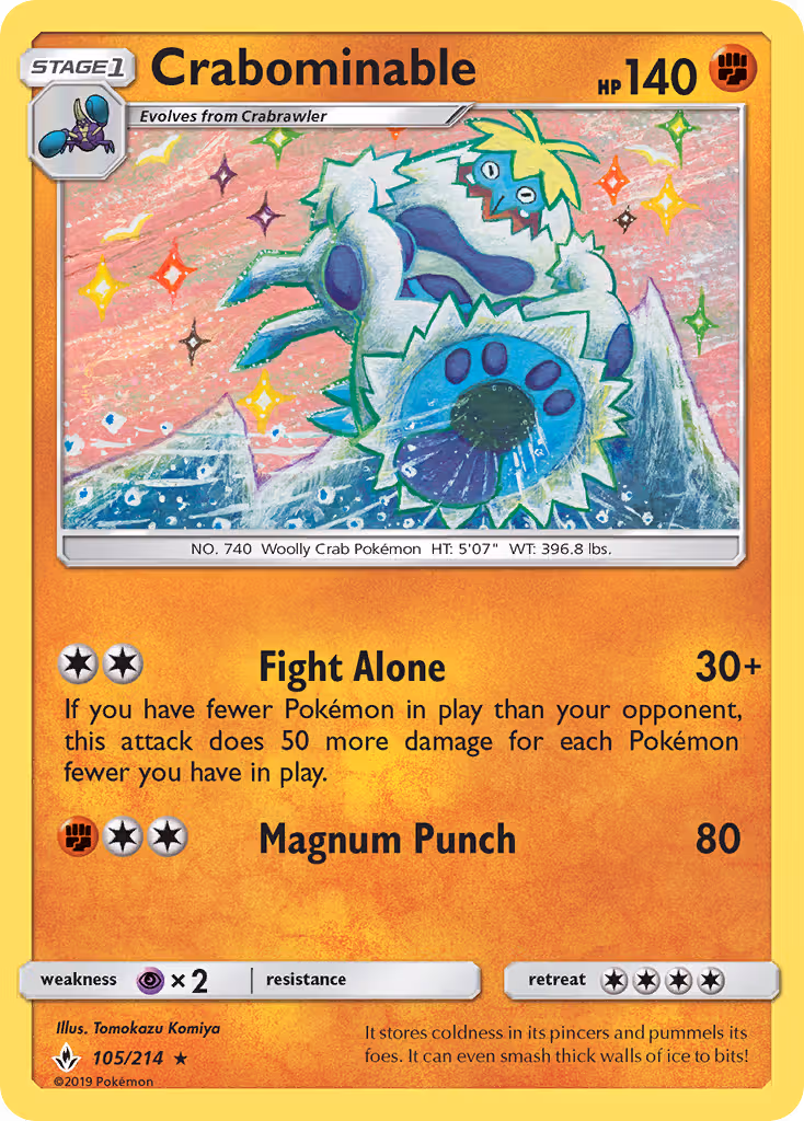 Crabominable 105/214 Pokemon card