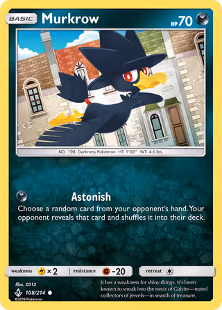 Murkrow 108/214 Pokemon card