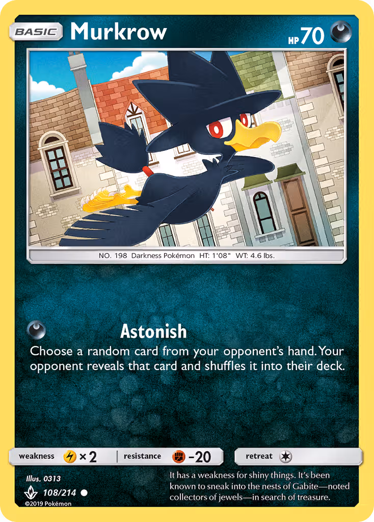 Murkrow 108/214 Pokemon card