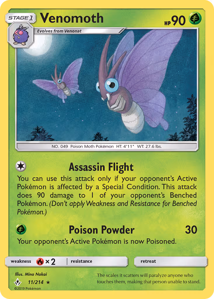 Venomoth 11/214 Pokemon card