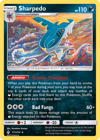 Sharpedo 111/214 Pokemon card