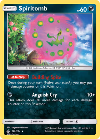 Spiritomb 112/214 Pokemon card