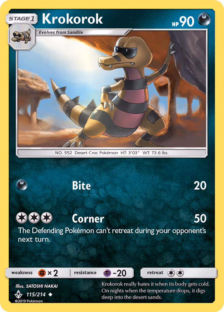 Krokorok 115/214 Pokemon card