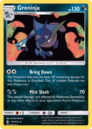 Greninja 117/214 Pokemon card