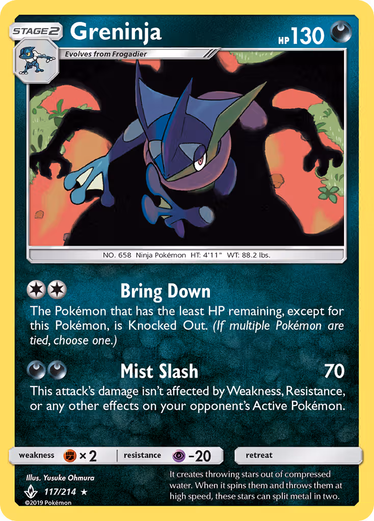 Greninja 117/214 Pokemon card