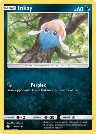 Inkay 118/214 Pokemon card