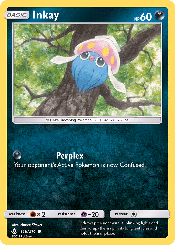 Inkay 118/214 Pokemon card