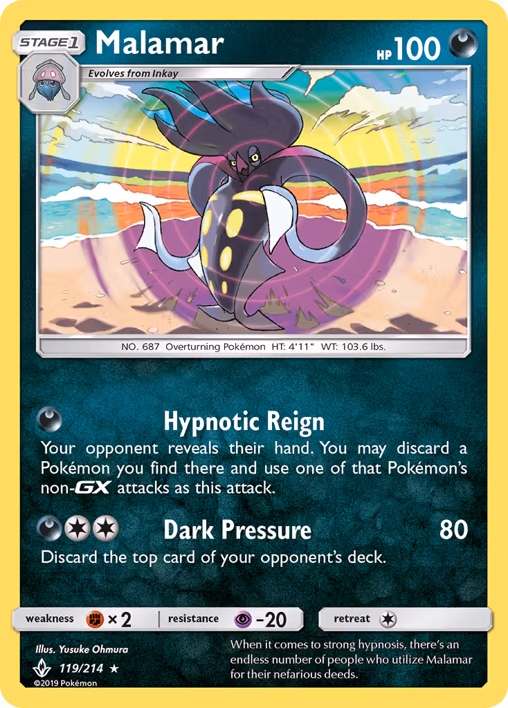 Malamar 119/214 Pokemon card