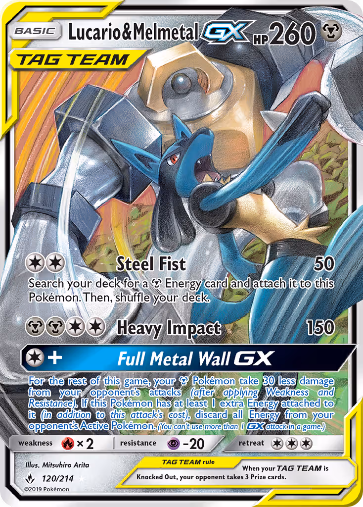 Lucario & Melmetal GX 120/214 Pokemon card