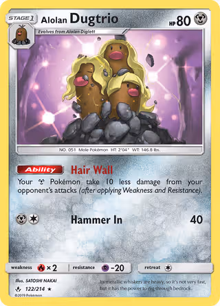 Alolan Dugtrio 122/214 Pokemon card