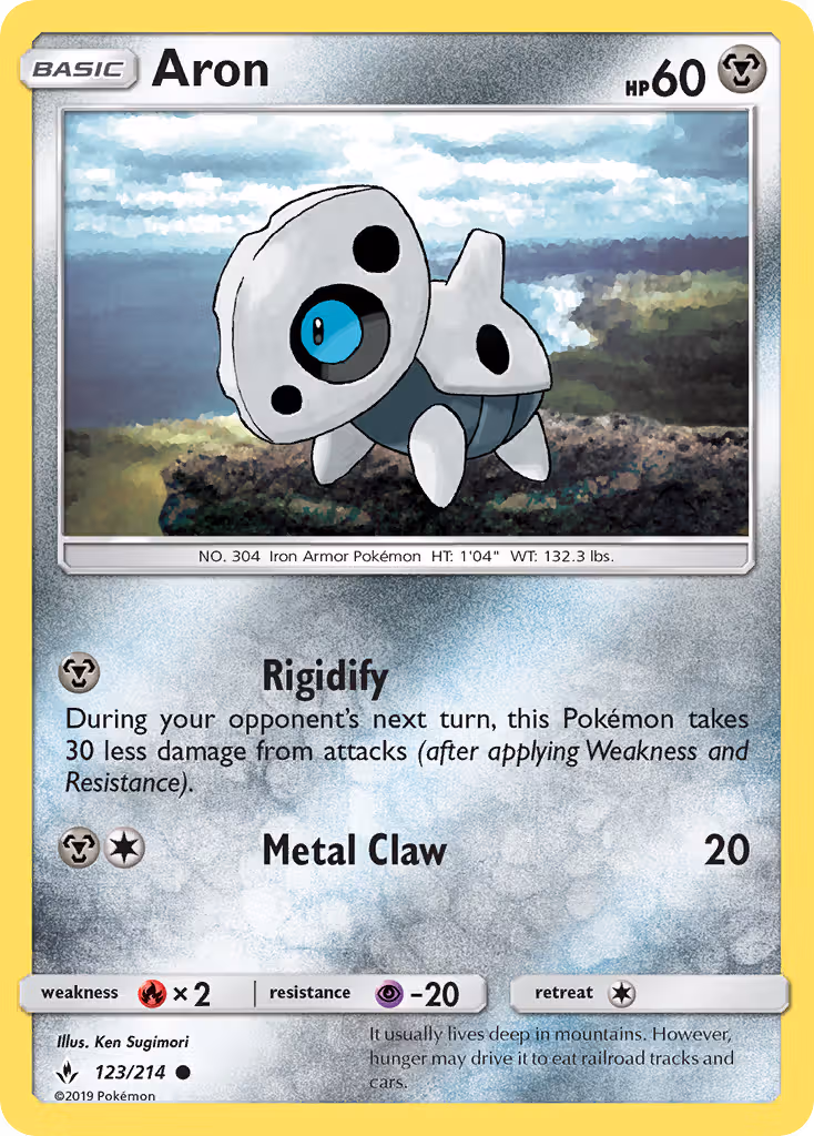 Aron 123/214 Pokemon card