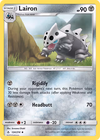 Lairon 124/214 Pokemon card