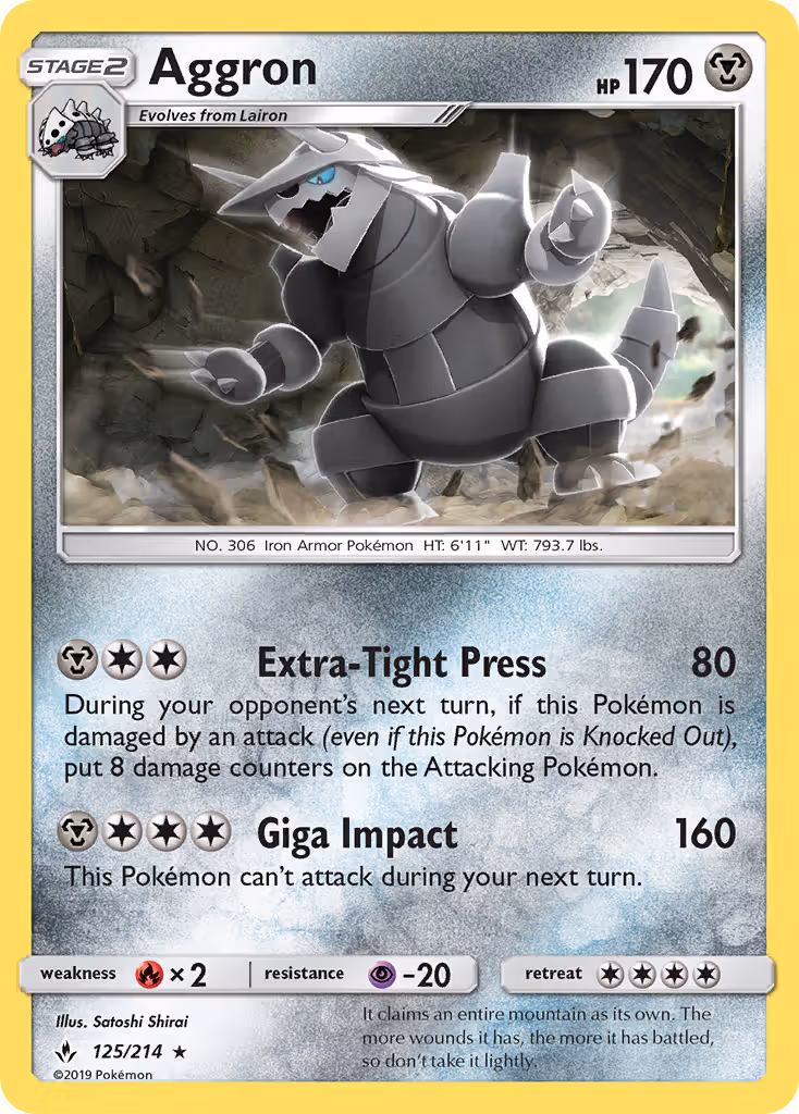Aggron 125/214 Pokemon card