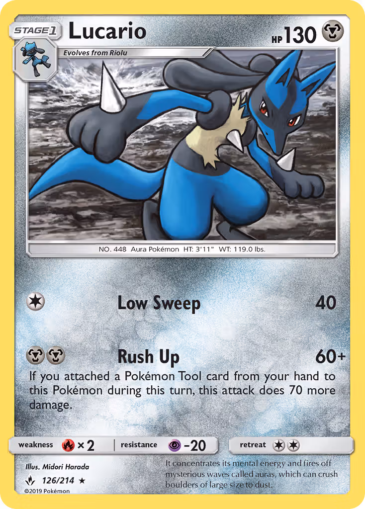 Lucario 126/214 Pokemon card