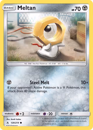 Meltan 128/214 Pokemon card