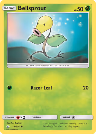 Bellsprout 13/214 Pokemon card