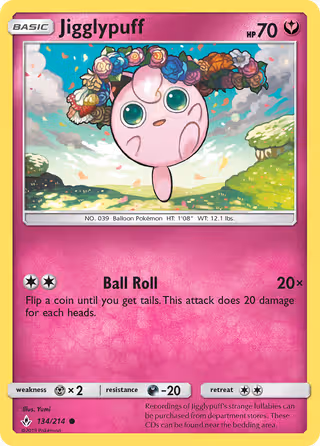 Jigglypuff 134/214 Pokemon card