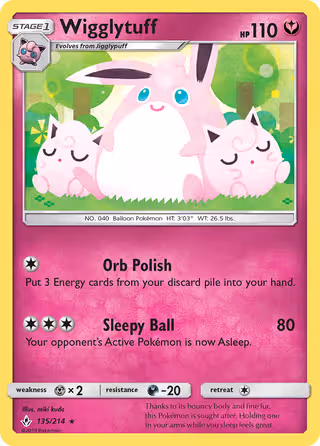 Wigglytuff 135/214 Pokemon card