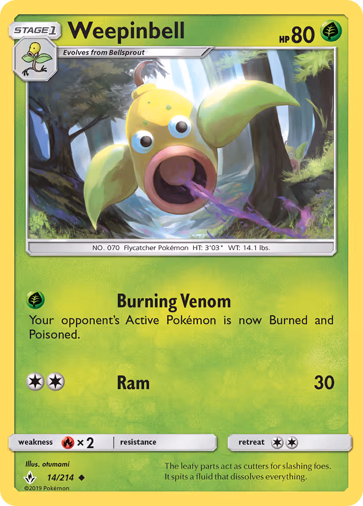 Weepinbell 14/214 Pokemon card