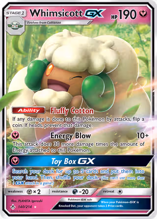 Whimsicott GX 140/214 Pokemon card