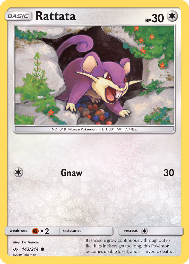 Rattata 143/214 Pokemon card