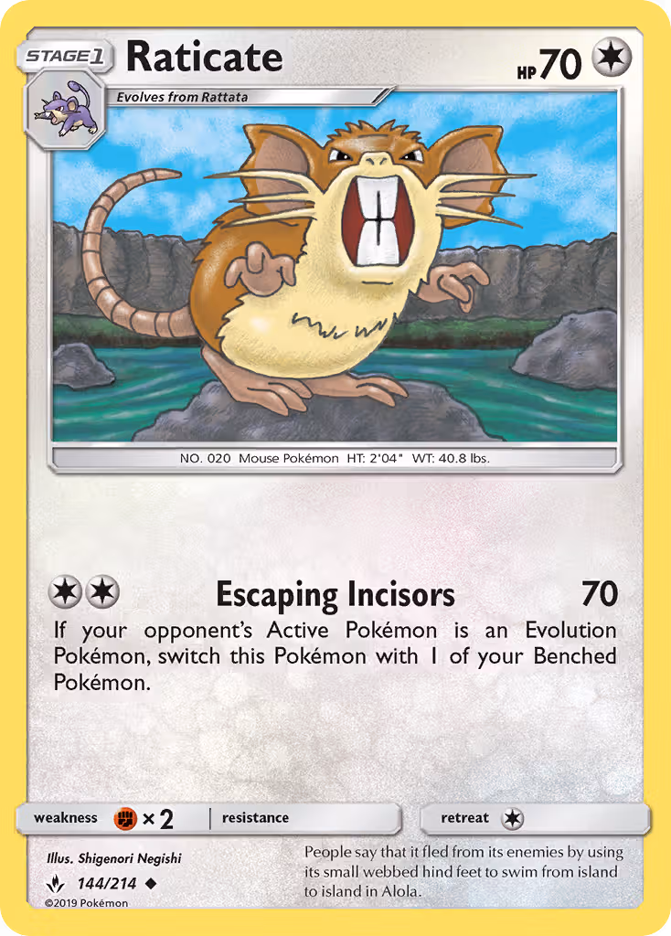 Raticate 144/214 Pokemon card