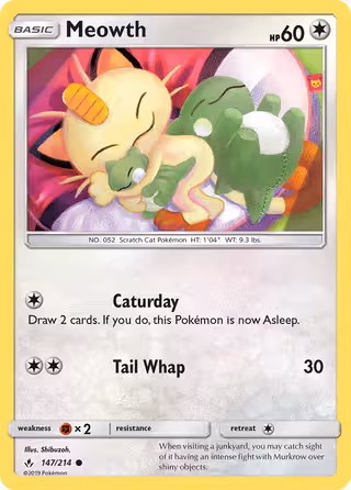 Meowth 147/214 Pokemon card