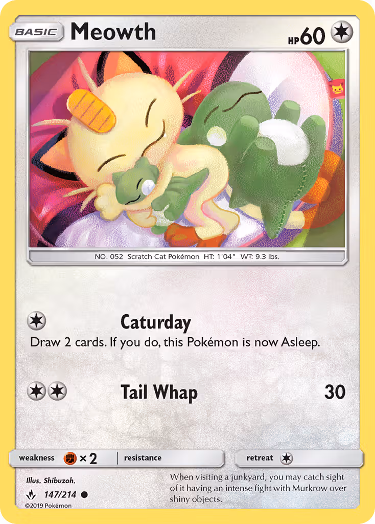 Meowth 147/214 Pokemon card
