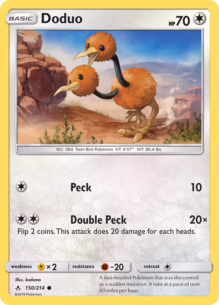 Doduo 150/214 Pokemon card