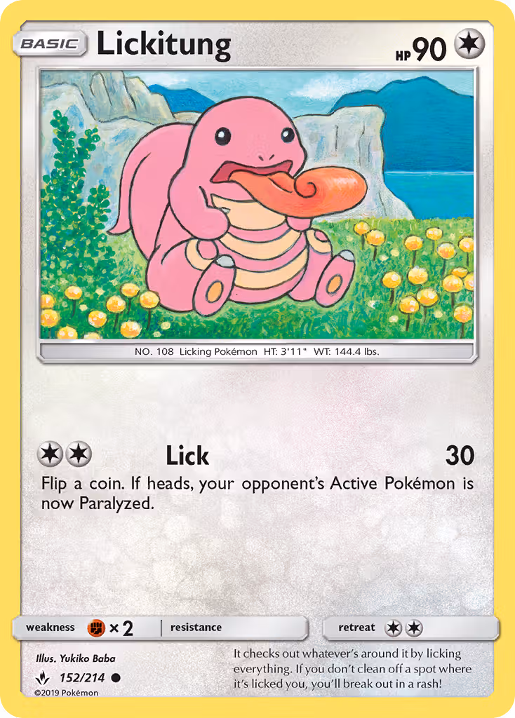 Lickitung 152/214 Pokemon card