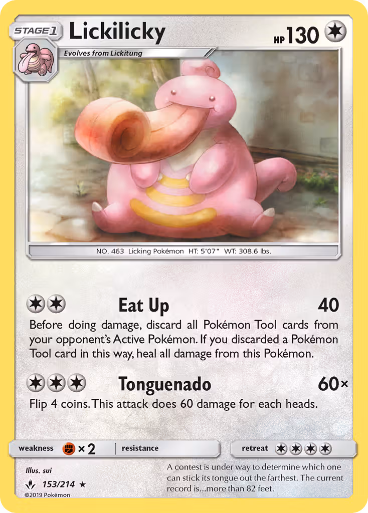 Lickilicky 153/214 Pokemon card