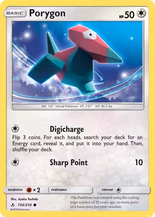 Porygon 154/214 Pokemon card