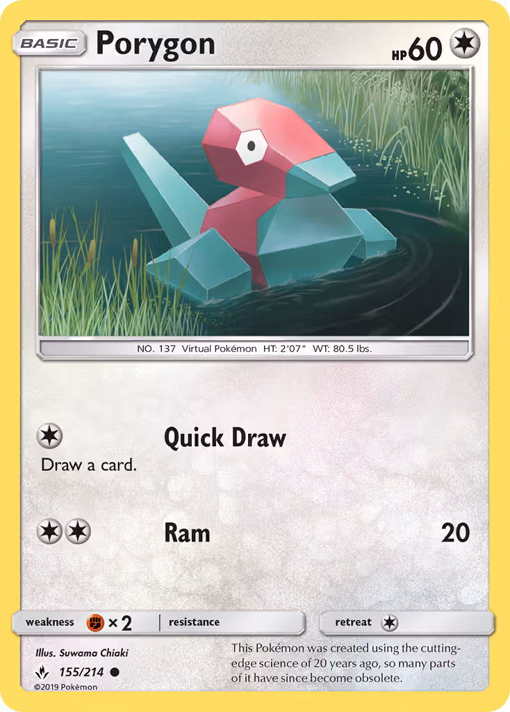 Porygon 155/214 Pokemon card