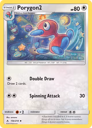 Porygon2 156/214 Pokemon card