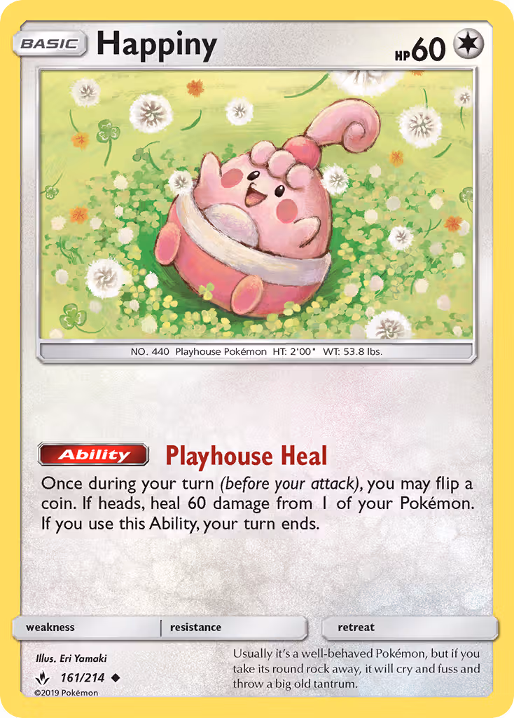 Happiny 161/214 Pokemon card