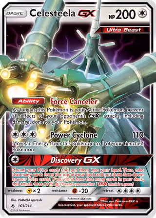 Celesteela GX 163/214 Pokemon card