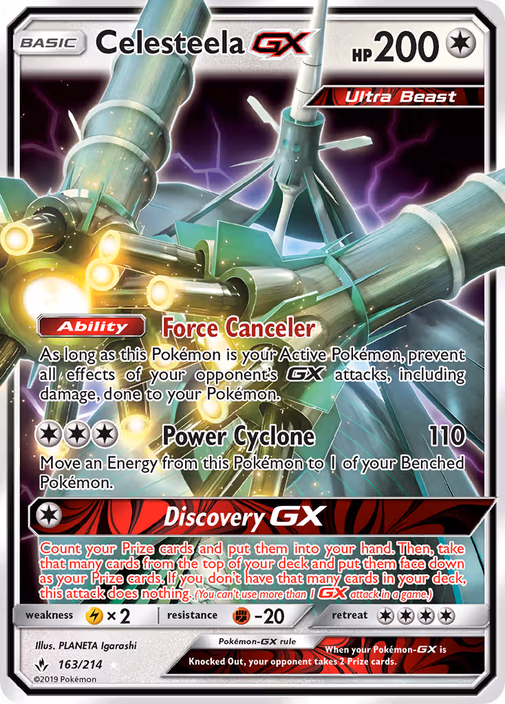 Celesteela GX 163/214 Pokemon card