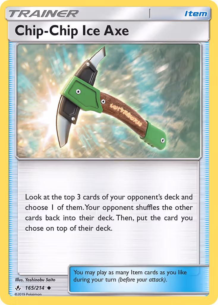 Chip-Chip Ice Axe 165/214 Pokemon card