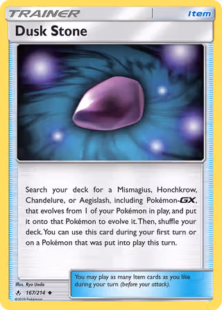 Dusk Stone 167/214 Pokemon card