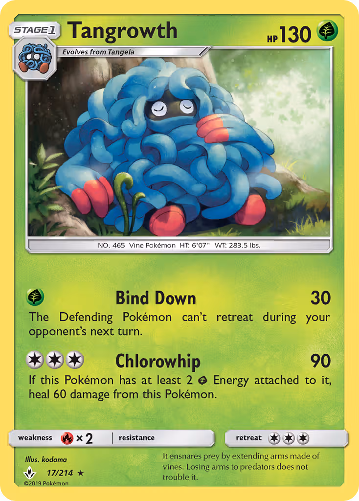 Tangrowth 17/214 Pokemon card