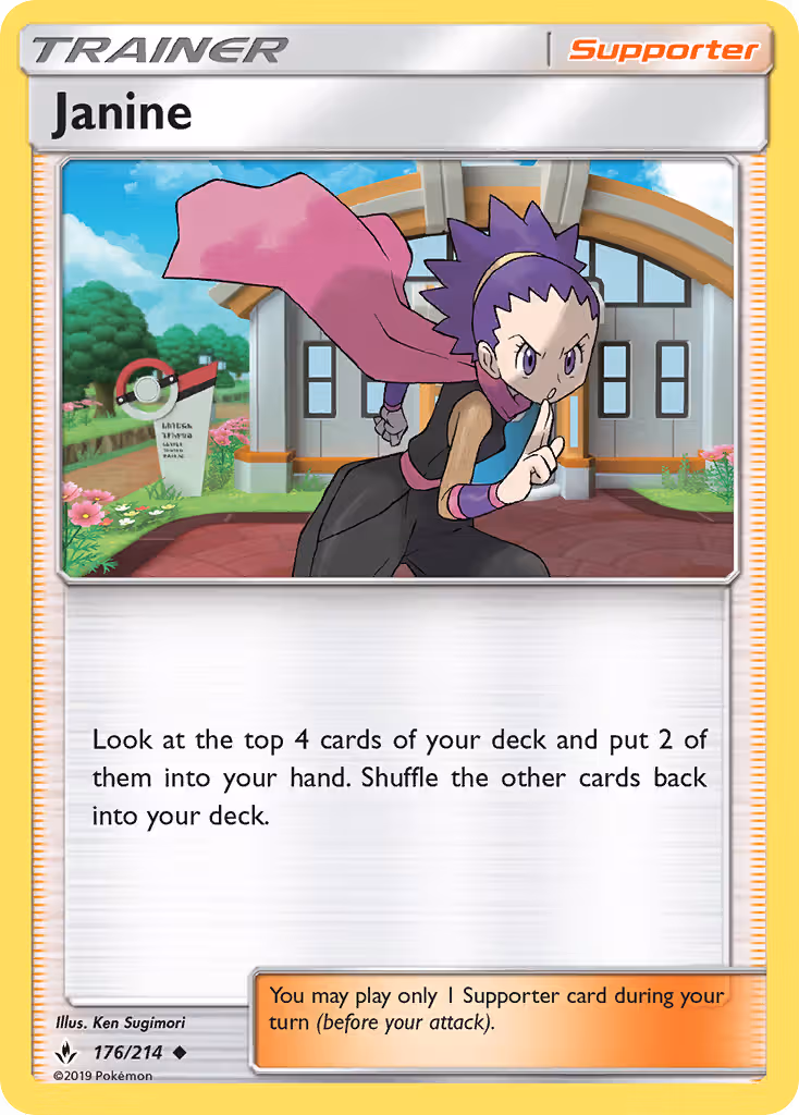 Janine 176/214 Pokemon card