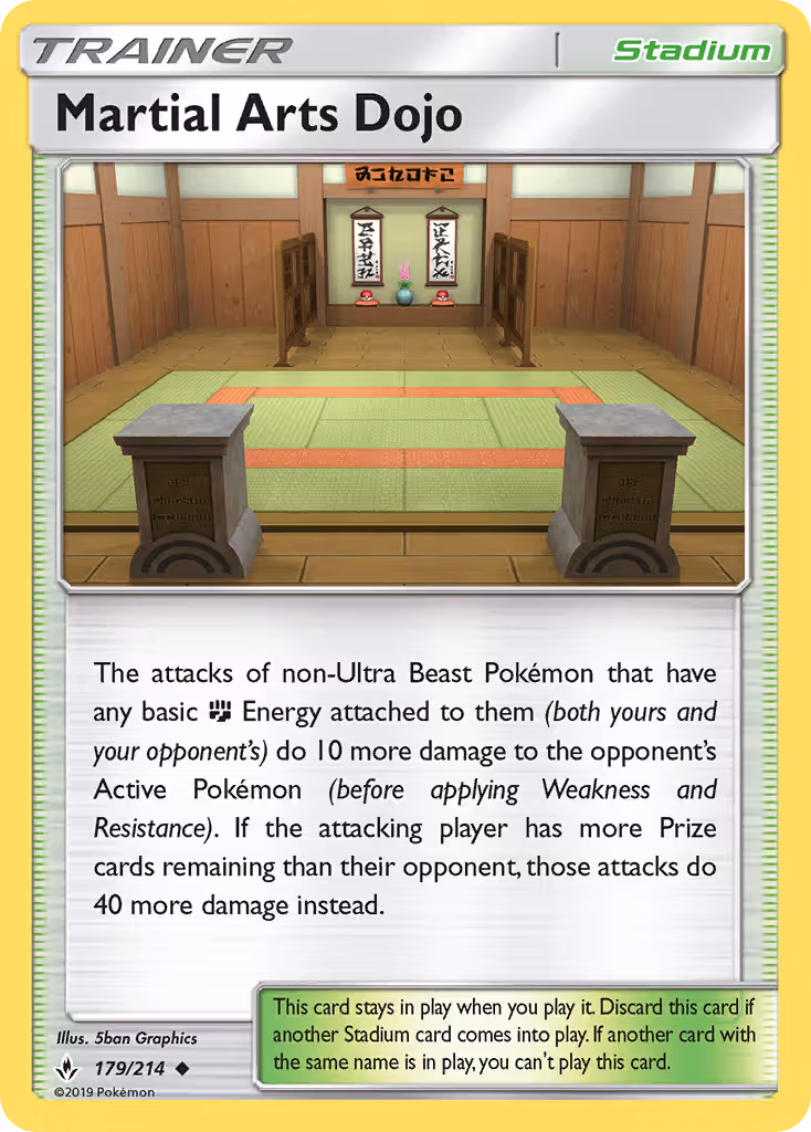 Martial Arts Dojo 179/214 Pokemon card