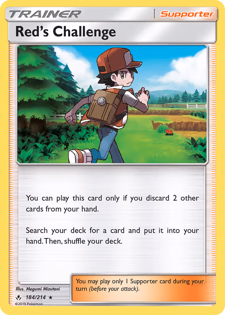 Red’s Challenge 184/214 Pokemon card