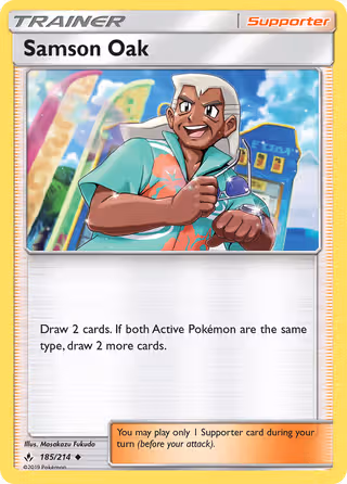 Samson Oak 185/214 Pokemon card