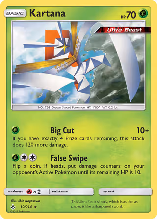 Kartana 19/214 Pokemon card