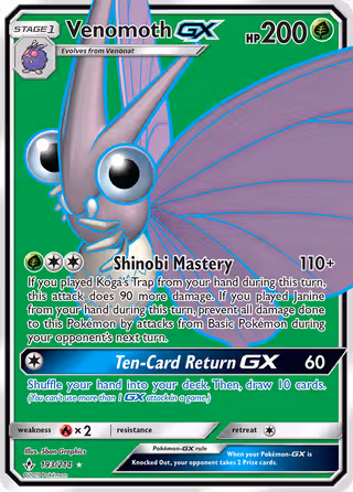 Venomoth GX 193/214 Pokemon card