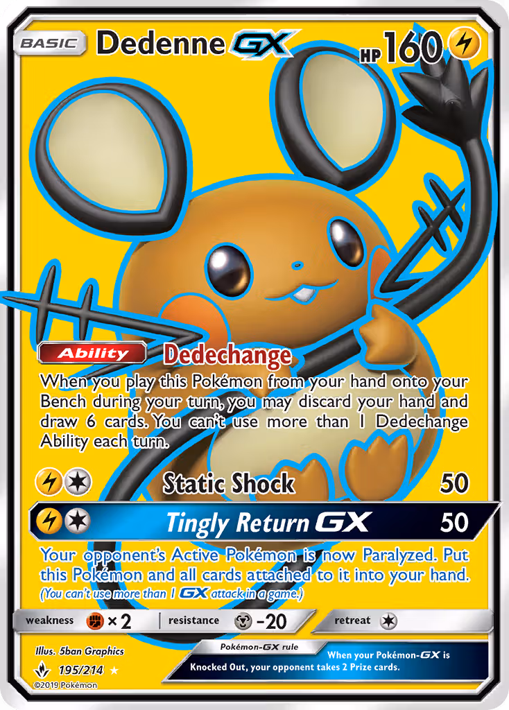 Dedenne GX 195/214 Pokemon card